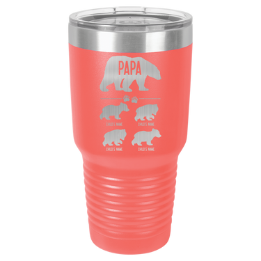 Papa Bear w/ 4 Cubs 30oz Ringneck Tumbler